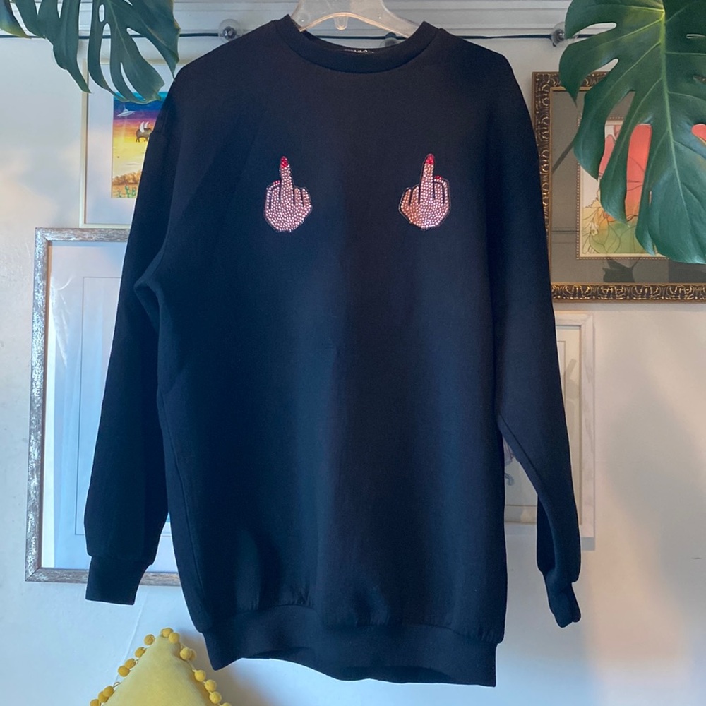 Oversized sweatshirt, can be worn as a dress - Picture 2 of 2